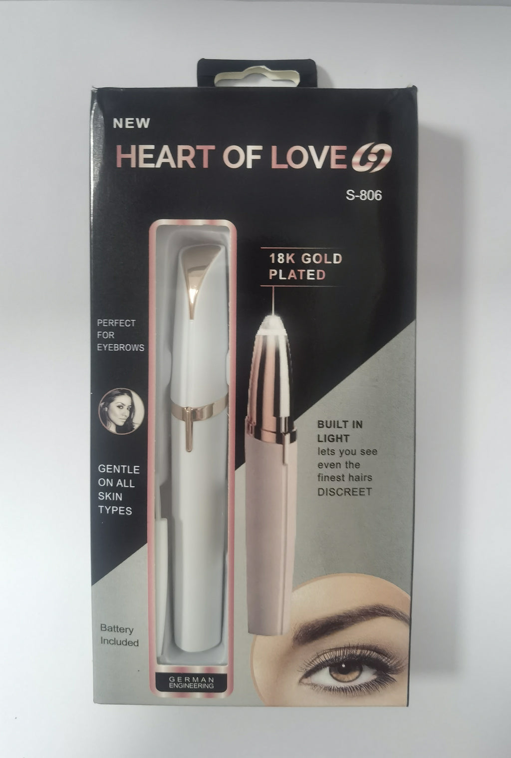 Electric Eyebrow Trimmer – Painless Hair Remover with LED Light