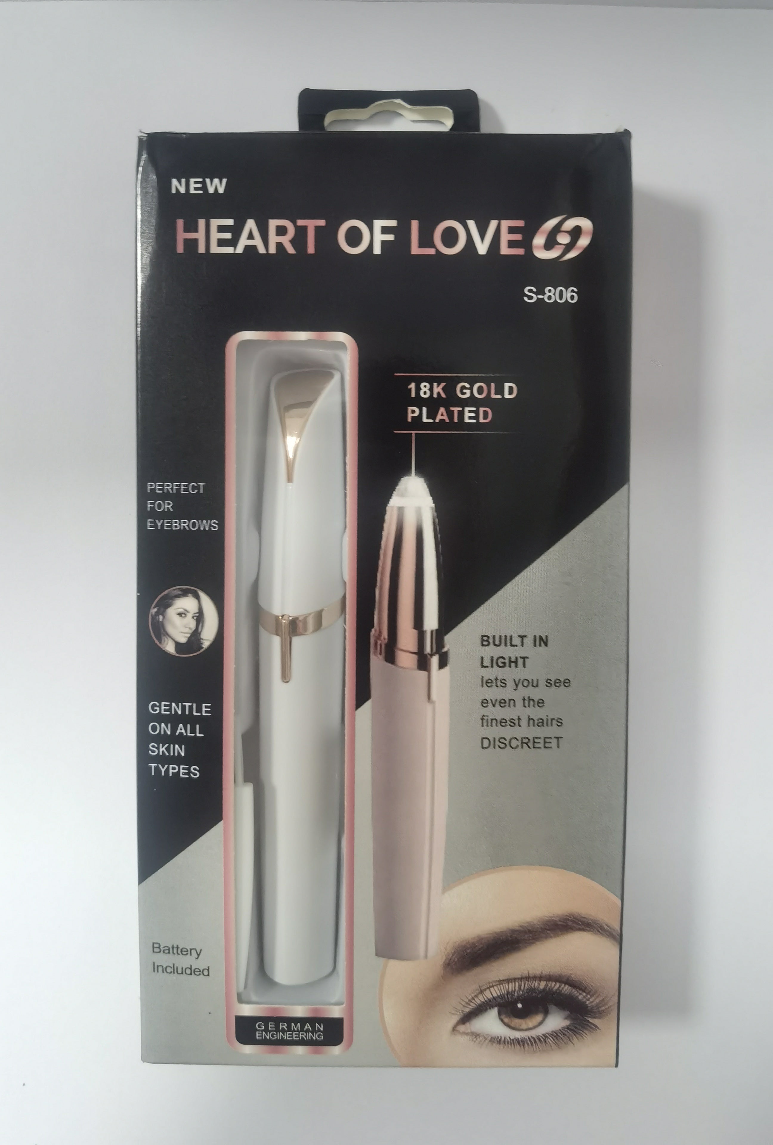 Electric Eyebrow Trimmer – Painless Hair Remover with LED Light