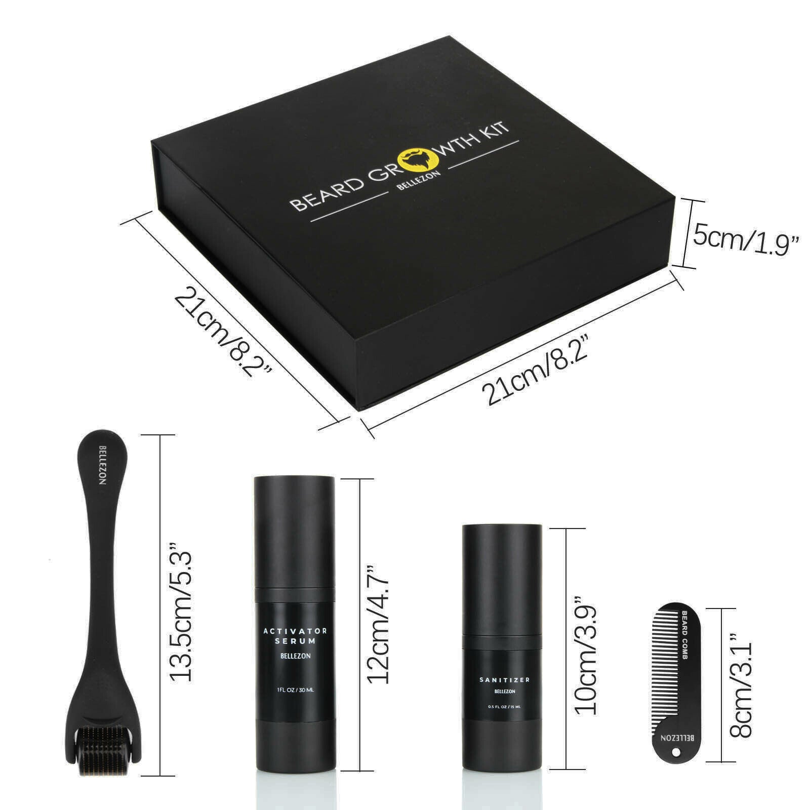 Beard Growth Kit – Microneedle Roller & Growth Serum Set