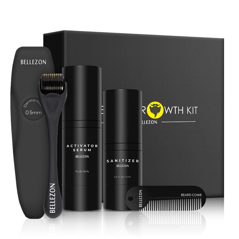 Beard Growth Kit – Microneedle Roller & Growth Serum Set