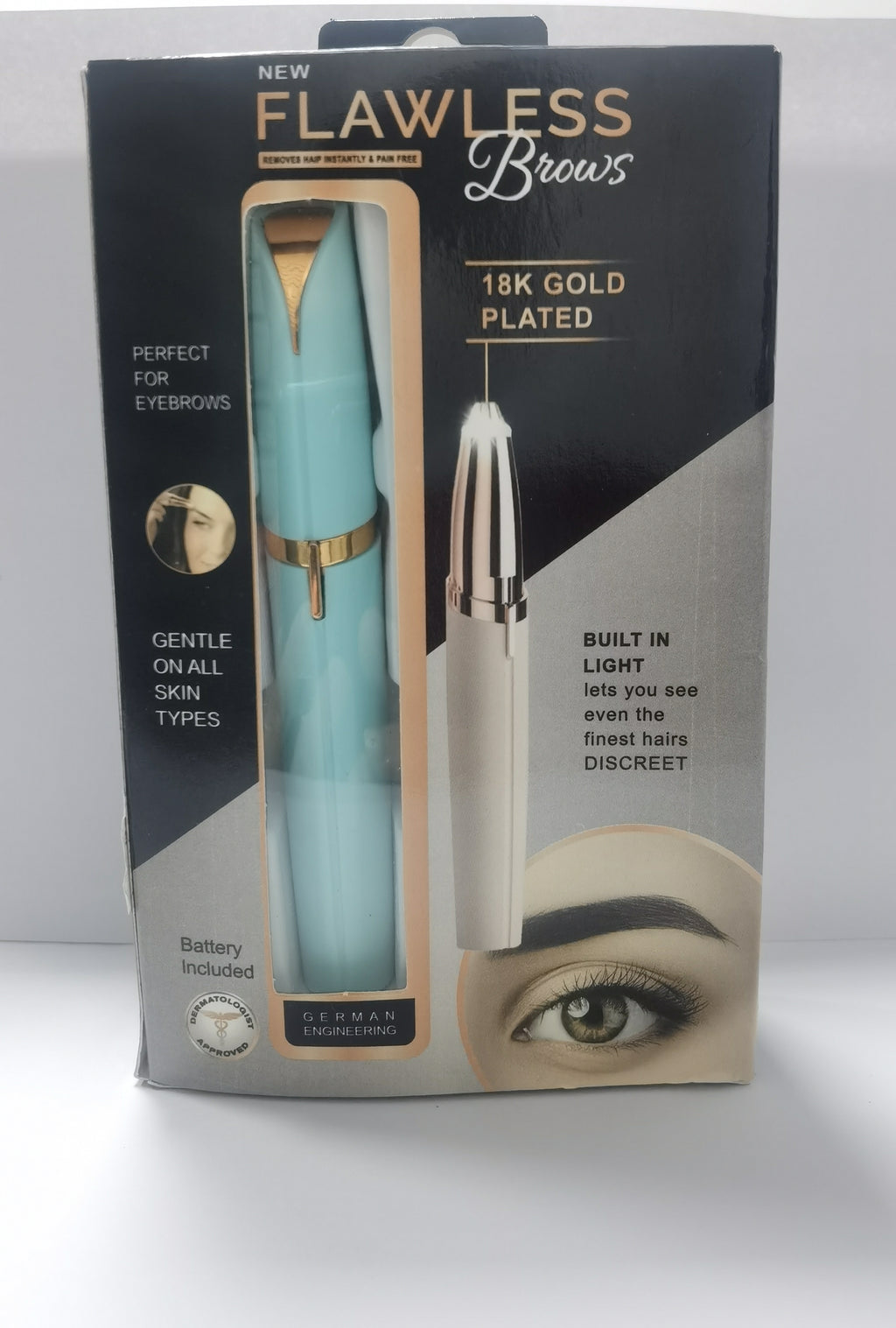 Electric Eyebrow Trimmer – Painless Hair Remover with LED Light
