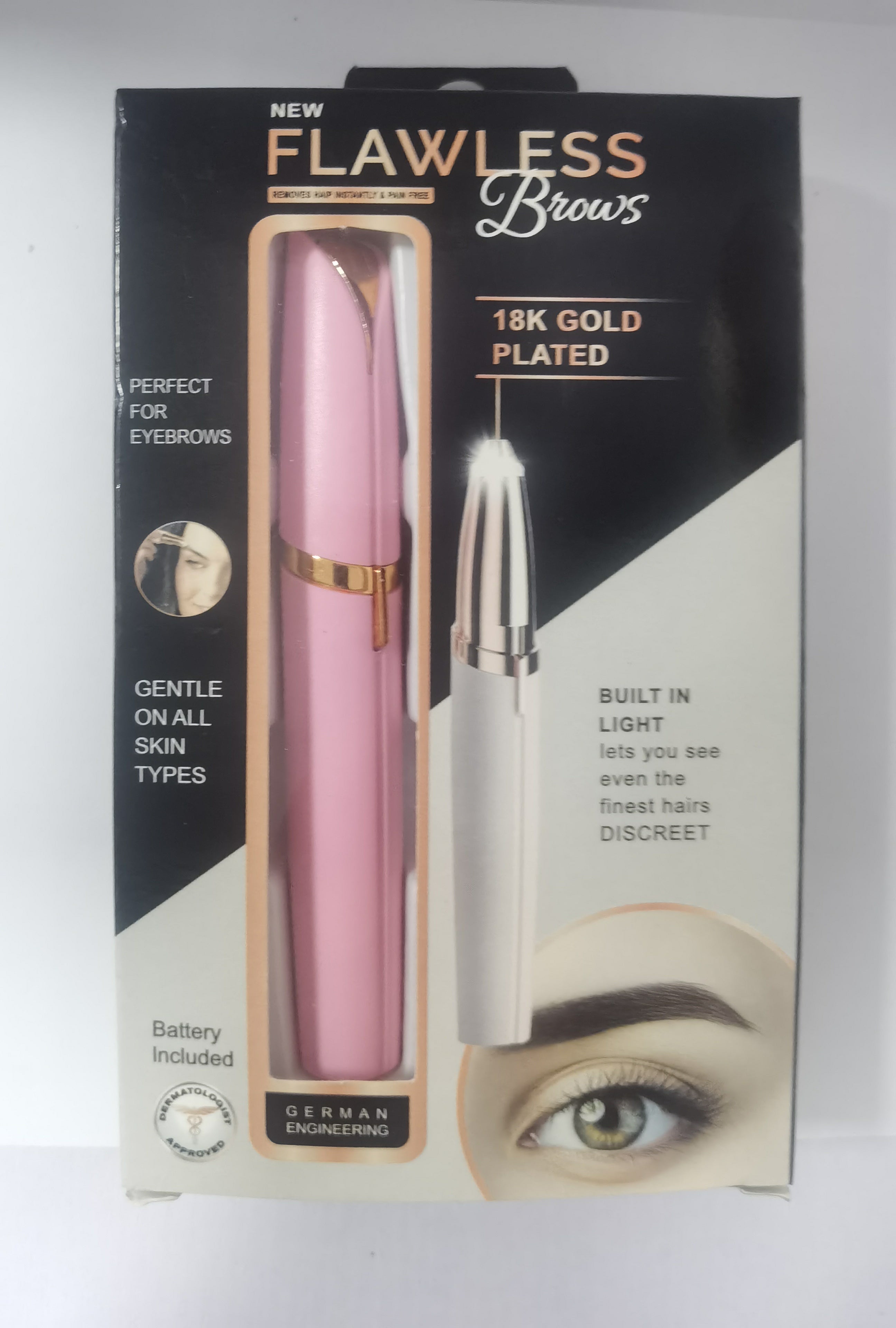 Electric Eyebrow Trimmer – Painless Hair Remover with LED Light