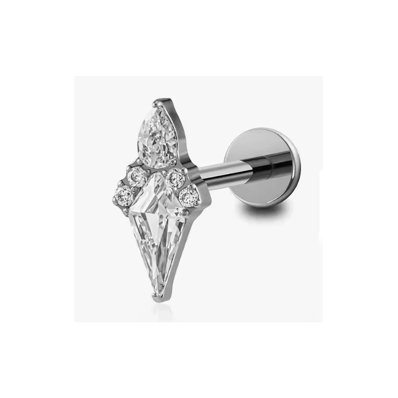 Women's Zircon Flower Earrings | Crystal Cluster Stainless Steel Studs