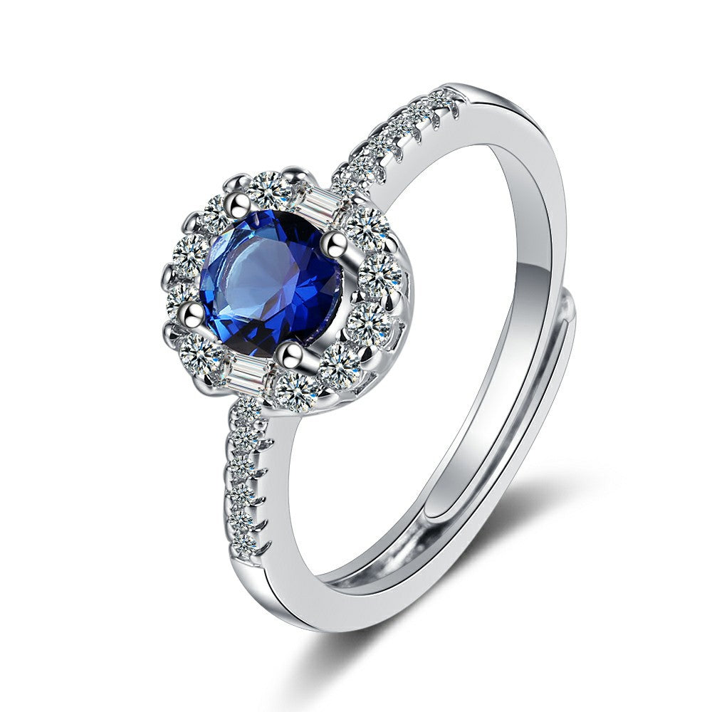 Women's White Gold Plated Adjustable Ring | Geometric Oval Fashion Jewelry