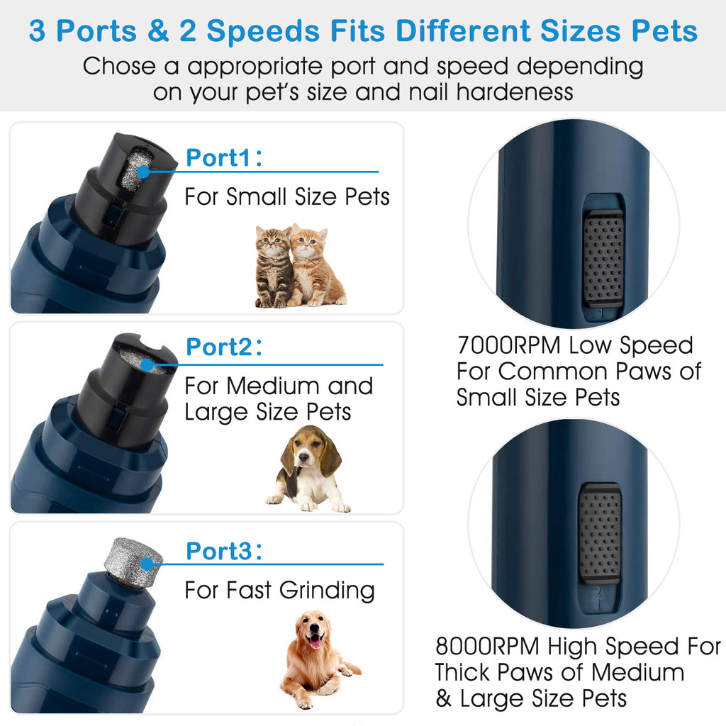 Pet Nail Grinder – Quiet USB Rechargeable Trimmer for Dogs & Cats