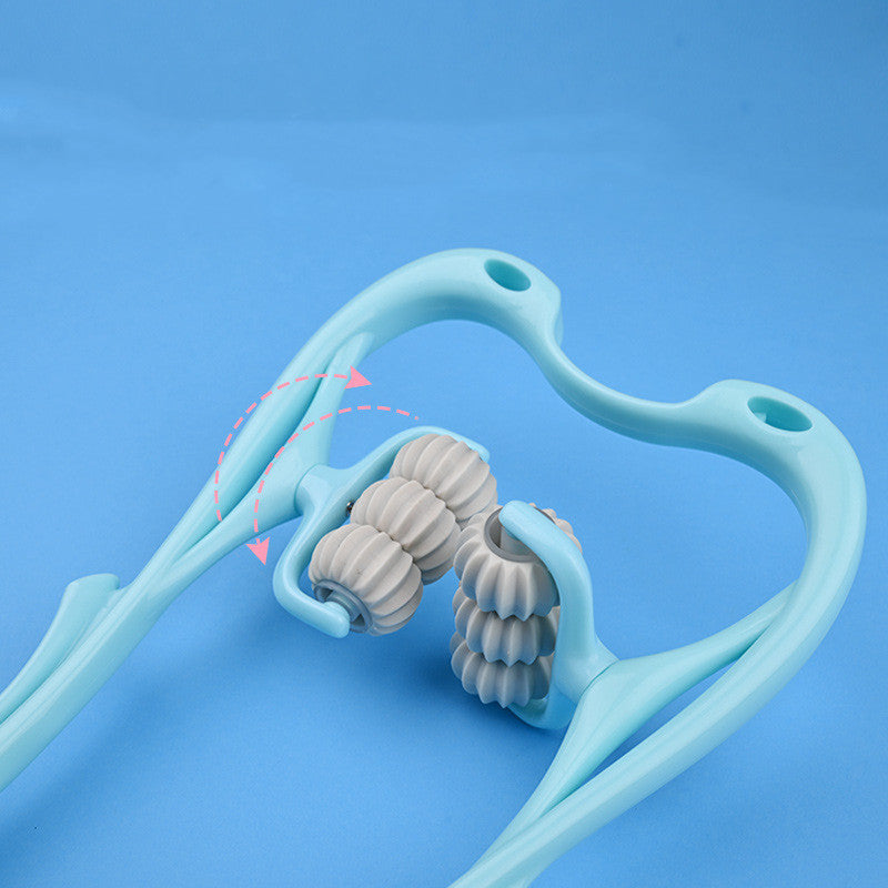 6-Roller Neck Massager – Deep Tissue Relief & Jade Scraping Board