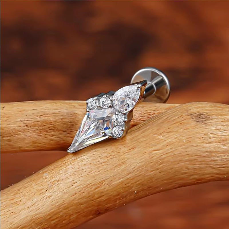 Women's Zircon Flower Earrings | Crystal Cluster Stainless Steel Studs