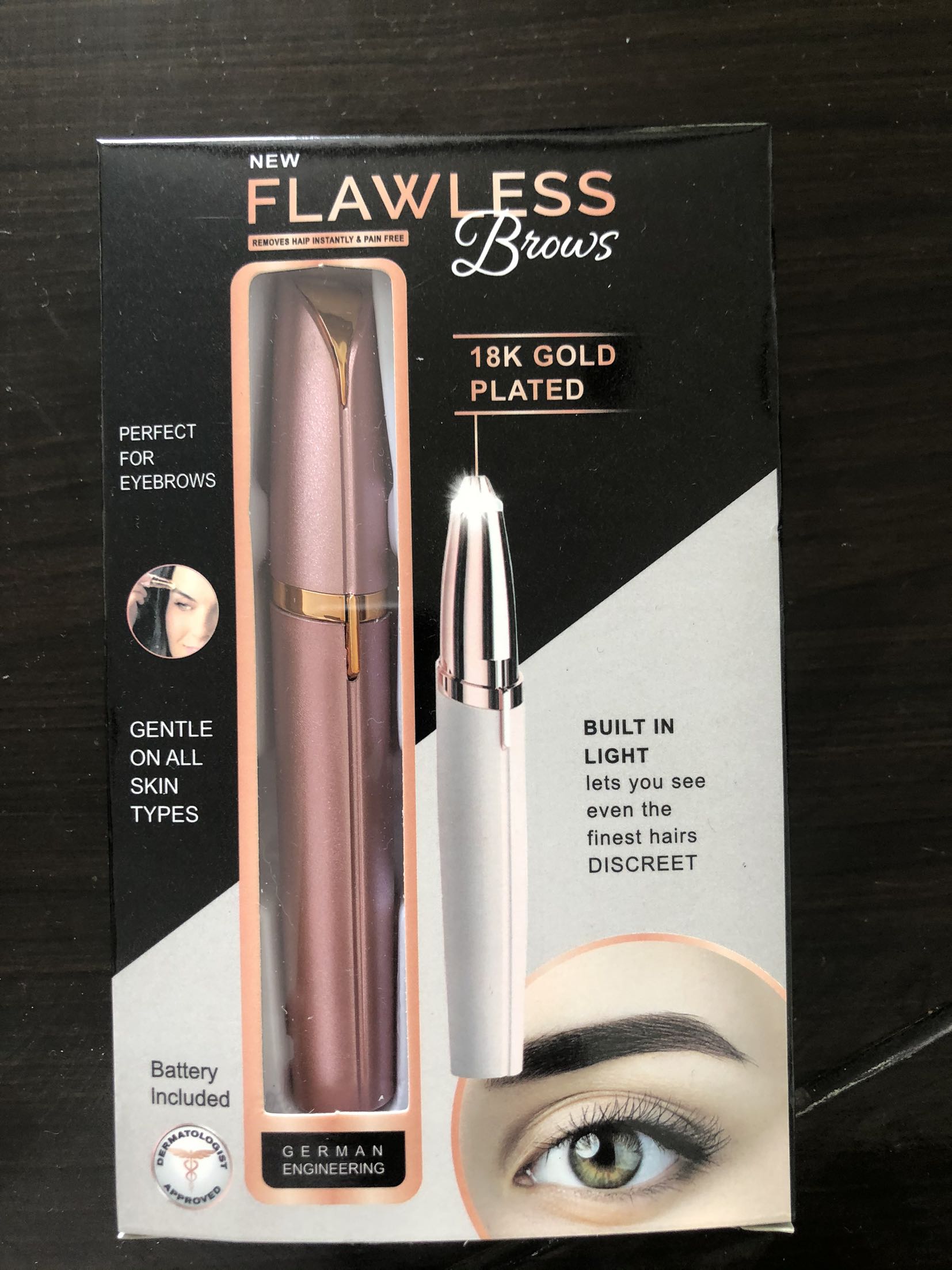 Electric Eyebrow Trimmer – Painless Hair Remover with LED Light