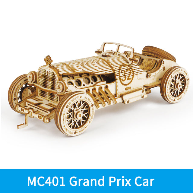 3D Wooden Car Puzzle – DIY Racing Model Kit for Kids & Adults