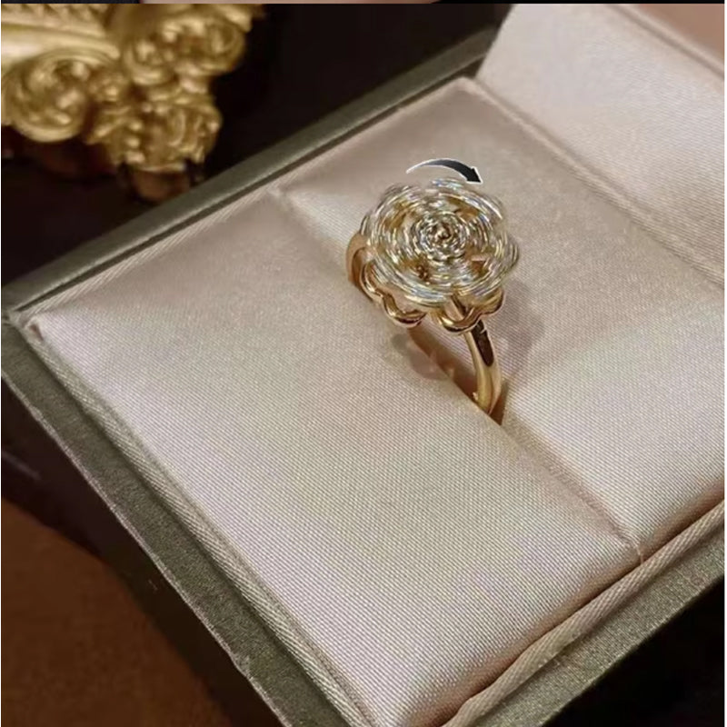 Luxury Zircon Adjustable Ring for Women | Stainless Steel Four-Leaf Clover Jewelry