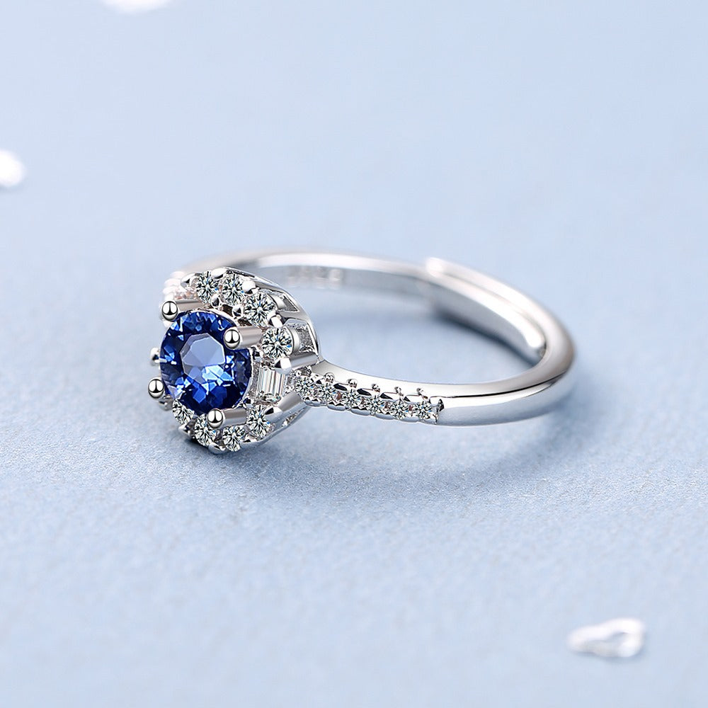 Women's White Gold Plated Adjustable Ring | Geometric Oval Fashion Jewelry
