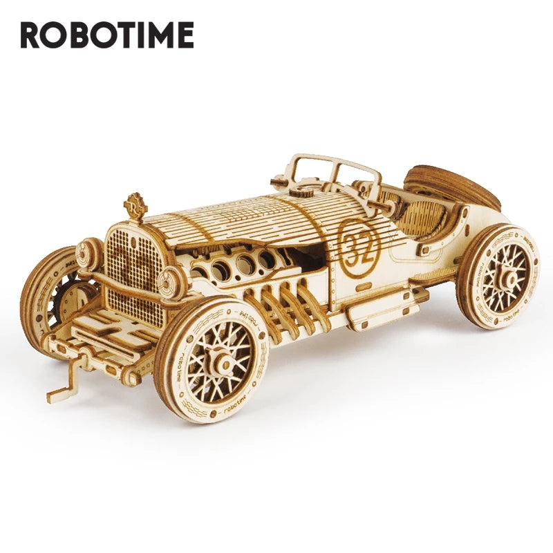 3D Wooden Car Puzzle – DIY Racing Model Kit for Kids & Adults