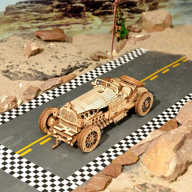 3D Wooden Car Puzzle – DIY Racing Model Kit for Kids & Adults
