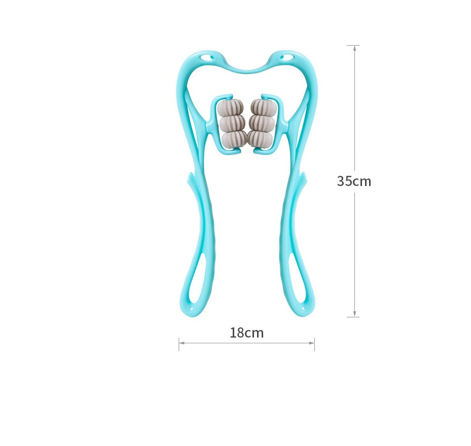 6-Roller Neck Massager – Deep Tissue Relief & Jade Scraping Board