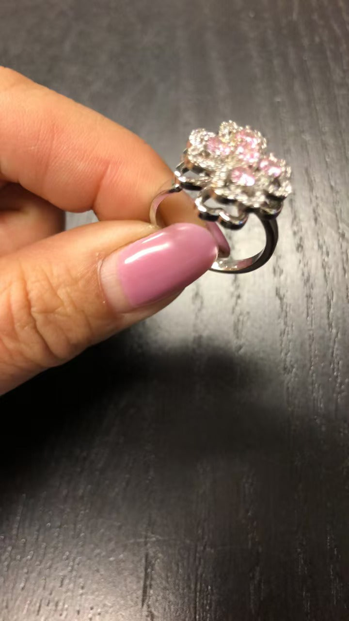 Luxury Zircon Adjustable Ring for Women | Stainless Steel Four-Leaf Clover Jewelry
