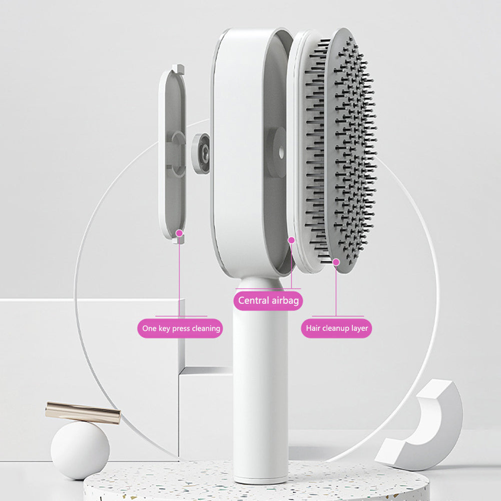 Self-Cleaning Detangling Hair Brush – Scalp Massage & Anti-Static
