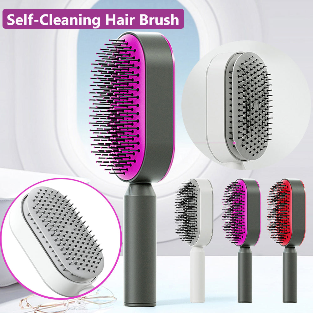 Self-Cleaning Detangling Hair Brush – Scalp Massage & Anti-Static