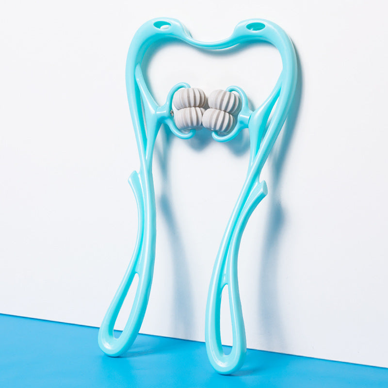 6-Roller Neck Massager – Deep Tissue Relief & Jade Scraping Board