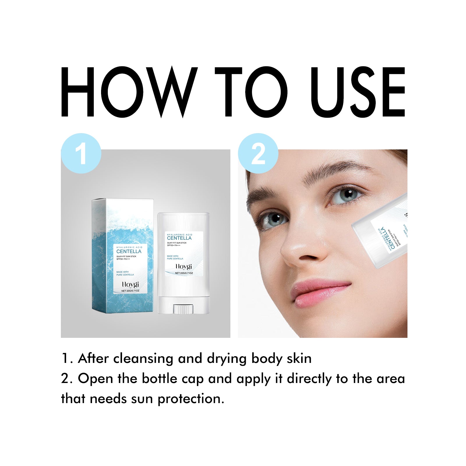 Hyaluronic Acid Sunscreen Stick – UV Protection & Deep Moisturizing