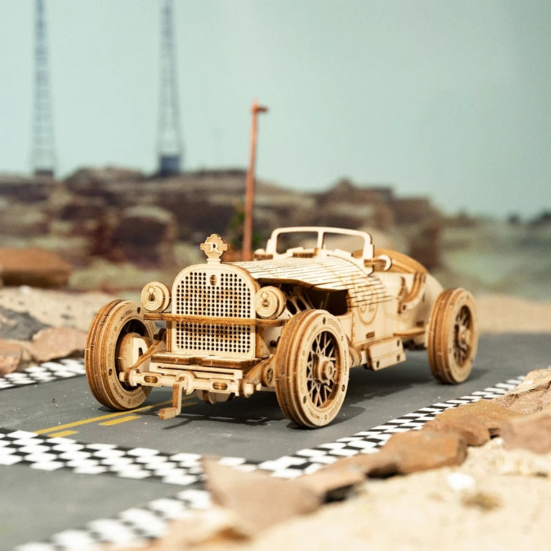 3D Wooden Car Puzzle – DIY Racing Model Kit for Kids & Adults