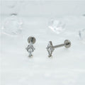 Women's Zircon Flower Earrings | Crystal Cluster Stainless Steel Studs