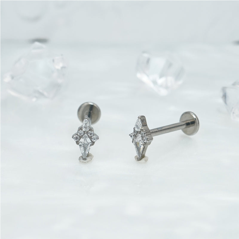 Women's Zircon Flower Earrings | Crystal Cluster Stainless Steel Studs